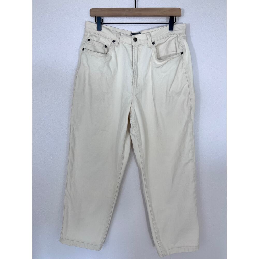 The Limited Cream High Rise Jeans Size 14 Cropped Straight Leg Cotton